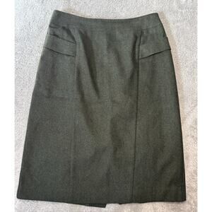 Ann Taylor Wool Blend Pencil Skirt Women's 4 S Grey Green Classic Office Minimal